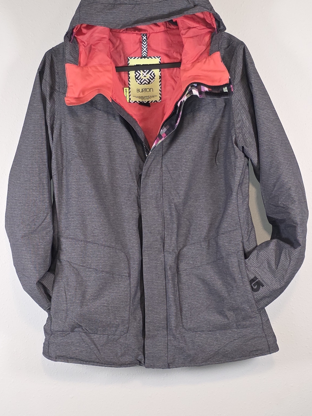 Burton Women’s Gray Jacket with Coral Lining